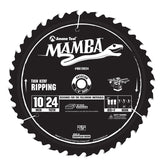 Amana Tool MA10024 Carbide Tipped Thin Kerf Ripping Mamba Contractor Series 10 Inch Dia x 24T, ATB+F, 20 Deg, 5/8 Bore Circular Saw Blade